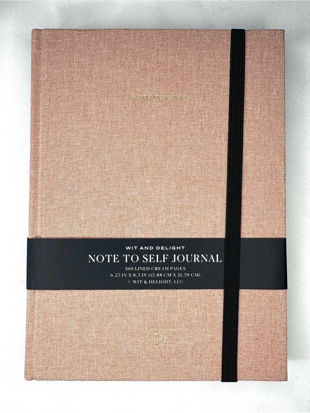 Wit & Delight Pink Linen Lined Journal 160pg Hardcover Notebook Note to Self